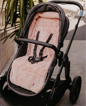 Load image into Gallery viewer, Cozy Fleece pram liner -peach paisley
