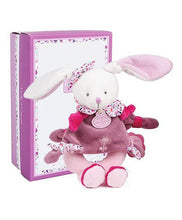 Load image into Gallery viewer, Cerise the pink rabbit rattle plush toy - 19 cm
