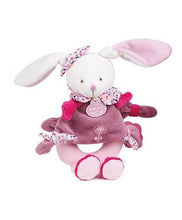 Load image into Gallery viewer, Cerise the pink rabbit rattle plush toy - 19 cm
