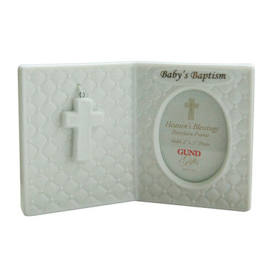 Baby's Baptism Porcelain Frame