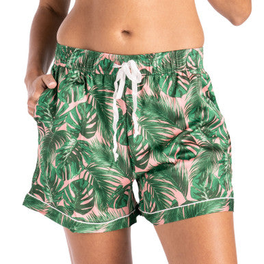 BEAUTY SLEEP SATIN PAJAMA SHORTS ( Aloha Bed  )