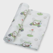 Load image into Gallery viewer, Golf A Round Sports Theme Baby Toddler Muslin Blanket
