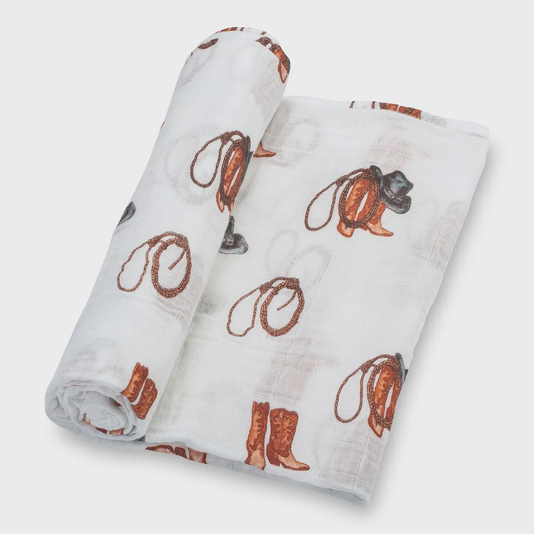 Life Is Better In Boots Western Baby Toddler Muslin Blanket