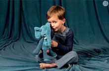 Load image into Gallery viewer, Les Ptipotos plush - elephant Blue
