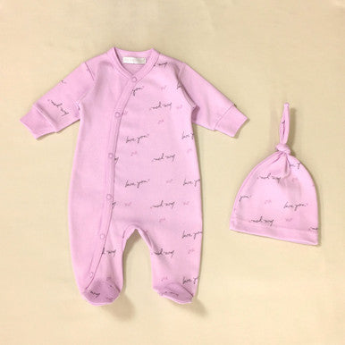 Love you layette set-lilac