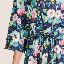 Load image into Gallery viewer, Navy floral mommy robe
