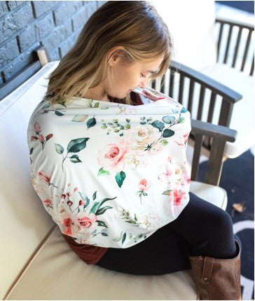 Peach floral infant baby car seat-nursing cover