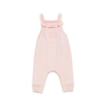 Load image into Gallery viewer, Ruffle Pointelle Knit Baby Overall &amp; Bodysuit SET (Organic Cotton)
