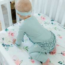 Load image into Gallery viewer, Standard size fitted crib sheet peach floral
