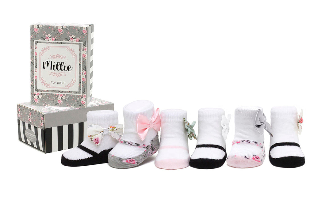 Millie 6 Pack Infant Socks