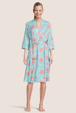 Load image into Gallery viewer, Teal Peach mommy robe
