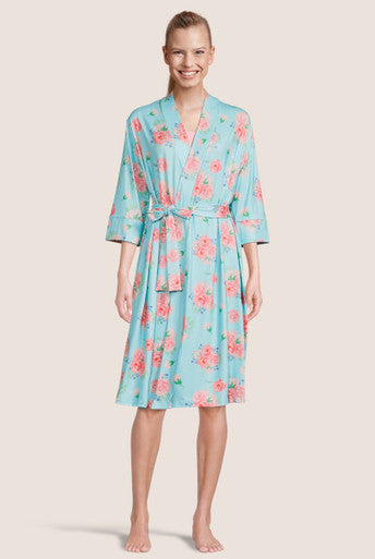 Teal Peach mommy robe