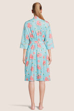 Load image into Gallery viewer, Teal Peach mommy robe
