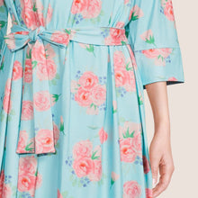 Load image into Gallery viewer, Teal Peach mommy robe
