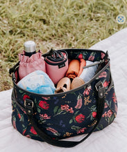 Load image into Gallery viewer, Tote Nappy bag -botanical navy
