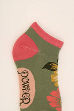 Load image into Gallery viewer, Vintage flora trainer socks- sage
