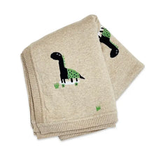 Load image into Gallery viewer, Skater Dino - Organic Cotton Jacquard Knit Baby Blanket
