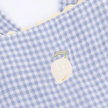 Load image into Gallery viewer, Micro Gingham Blue Blizzard - Ric Rac Ruffle Sunsuit
