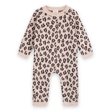 Load image into Gallery viewer, Leopard Jacquard Knit Baby Jumpsuit (Organic Cotton)
