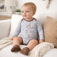 Load image into Gallery viewer, Wild Wrangler/Blue Western Cowboy Bamboo Baby Boy Bodysuit
