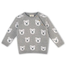 Load image into Gallery viewer, Bear Jacquard Knit Baby Raglan Pullover Sweater (Organic)

