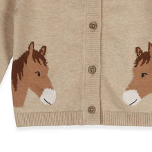 Load image into Gallery viewer, Horse Jacquard Sweater Knit Baby Cardigan (Organic Cotton)
