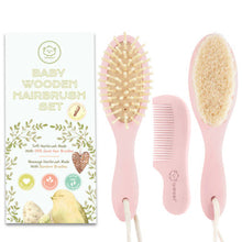 Load image into Gallery viewer, KeaBabies Baby Hair Brush and Comb Set- Blush
