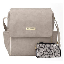 Load image into Gallery viewer, BOXY BACKPACK IN GREY MATTE LEATHERETTE - PETUNIA PICKLE BOTTOM
