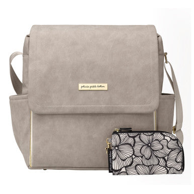 BOXY BACKPACK IN GREY MATTE LEATHERETTE - PETUNIA PICKLE BOTTOM