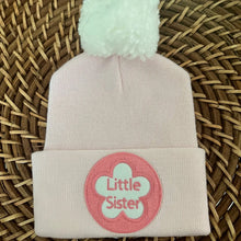 Load image into Gallery viewer, LITTLE SISTER Pink Hat White POM
