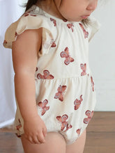Load image into Gallery viewer, Baby Spring Flutter Sleeve Short Romper- Butterflies
