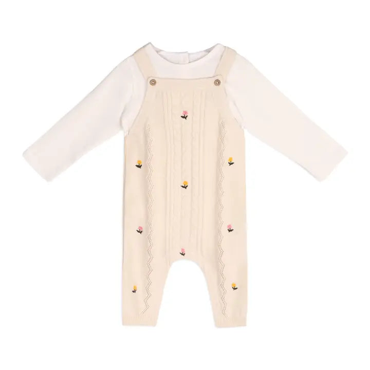 Mini Flowers Cable Knit Baby Overall & Bodysuit (Organic)