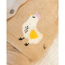 Load image into Gallery viewer, Chicken Little Embroidered Sweater Baby Cardigan (Organic)
