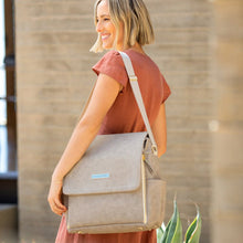 Load image into Gallery viewer, BOXY BACKPACK IN GREY MATTE LEATHERETTE - PETUNIA PICKLE BOTTOM
