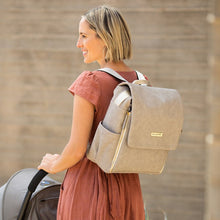 Load image into Gallery viewer, BOXY BACKPACK IN GREY MATTE LEATHERETTE - PETUNIA PICKLE BOTTOM
