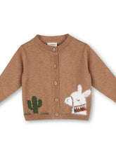 Load image into Gallery viewer, Cactus Llama Applique Baby Button Cardigan Sweater (Organic)
