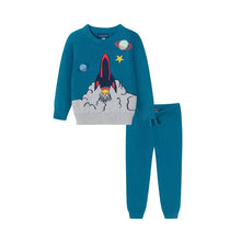 Load image into Gallery viewer, Kids (2-4) Sweater Set | Teal Spaceship
