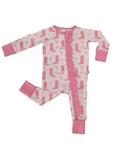 Load image into Gallery viewer, Cowgirl Boots &amp; Bows - Convertible Zip PJs w/ Ruffles
