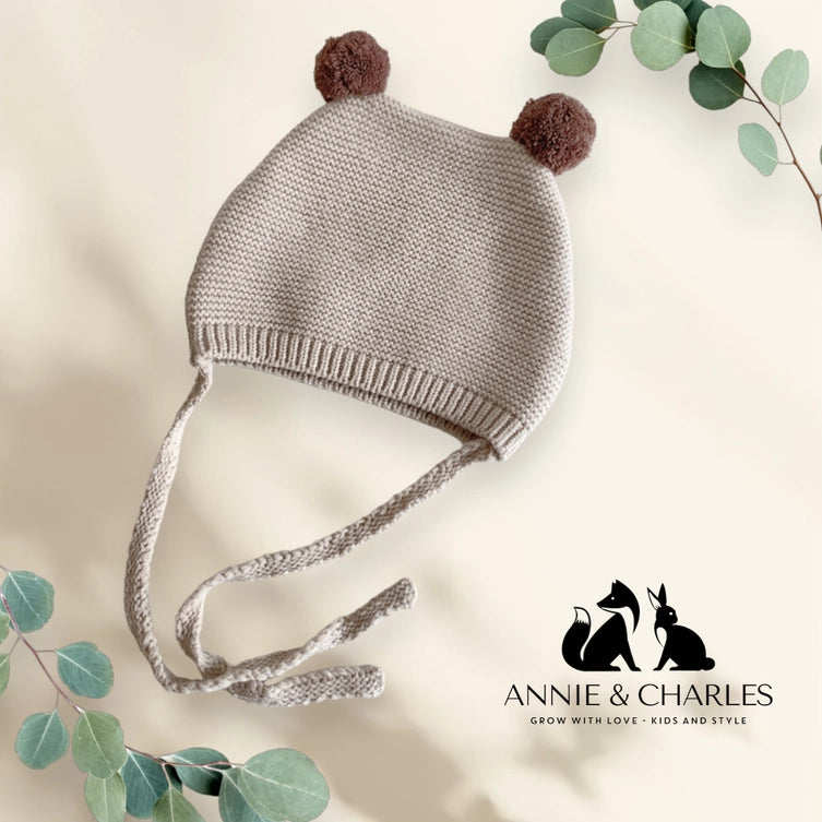 Annie & Charles® baby tie hat (Grey)