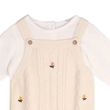 Load image into Gallery viewer, Mini Flowers Cable Knit Baby Overall &amp; Bodysuit (Organic)
