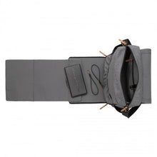 Load image into Gallery viewer, BOXY BACKPACK IN GRAPHITE/BLACK COLORBLOCK - PETUNIA PICKLE BOTTOM
