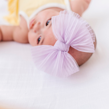 Load image into Gallery viewer, Baby Bling® Tulle FAB® Soft Nylon Headband With Tulle Bow (Pleated Light Orchid)
