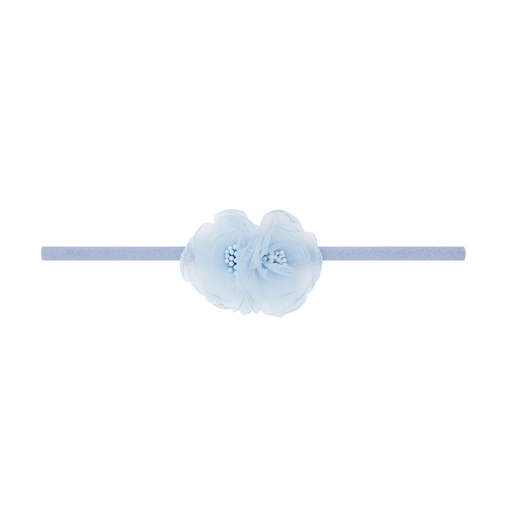 Baby Bling® Flower Skinny soft nylon headband (Magnolia Dusty Blue)