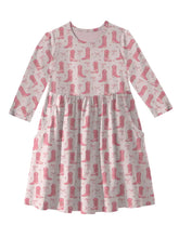 Load image into Gallery viewer, Cowgirl Boots &amp; Bows - 3/4 Sleeve Pocket Dress
