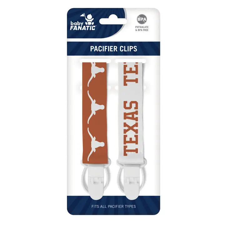 Texas Longhorns - Pacifier Clip 2-Pack