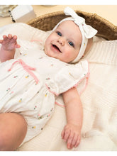 Load image into Gallery viewer, Margot Flower Baby Romper + Headband (Organic)
