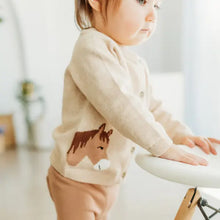 Load image into Gallery viewer, Horse Jacquard Sweater Knit Baby Cardigan (Organic Cotton)

