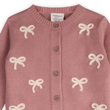 Load image into Gallery viewer, Zoe Bow Sweater Knit Baby Button Cardigan (Organic)
