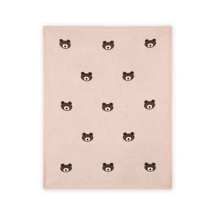 Brown Bear - Organic Cotton Jacquard Knit Baby Blanket
