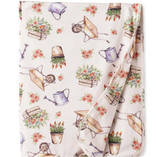 Load image into Gallery viewer, Petal Patch Stroller Blanket - Soft Bamboo Garden Throw
